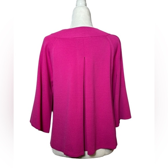 Cable & Gauge Sweater Shrug Cardigan Sweater 3/4 Flare Sleeve Pink Size Small - Picture 2 of 11